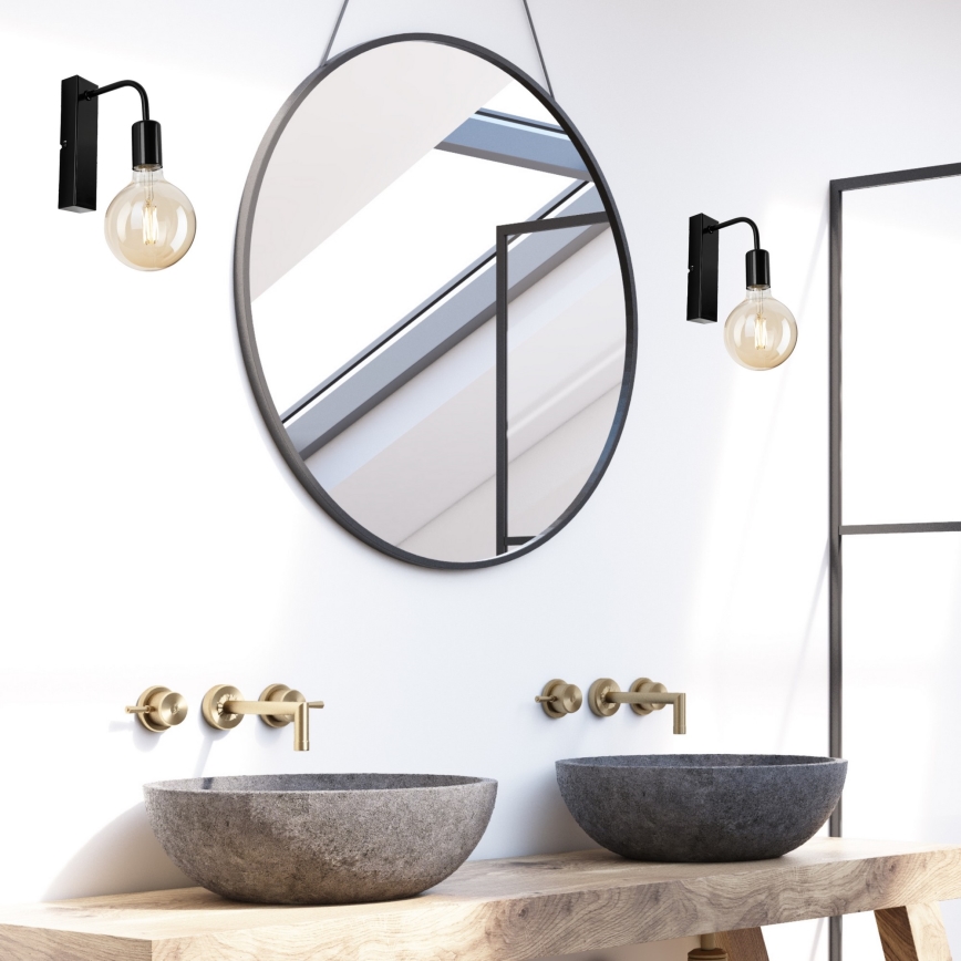 Настінний світильник ASTRID 1xE27/60W/230V глянцевий чорний