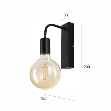 Настінний світильник ASTRID 1xE27/60W/230V матовий чорний