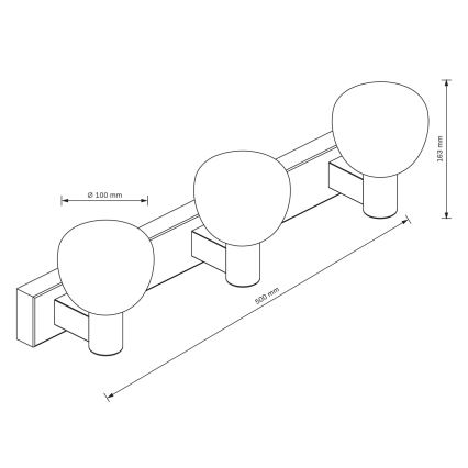 Настінний світильник для ванної POLA 3xG9/5W/230V IP44 чорний/прозорий