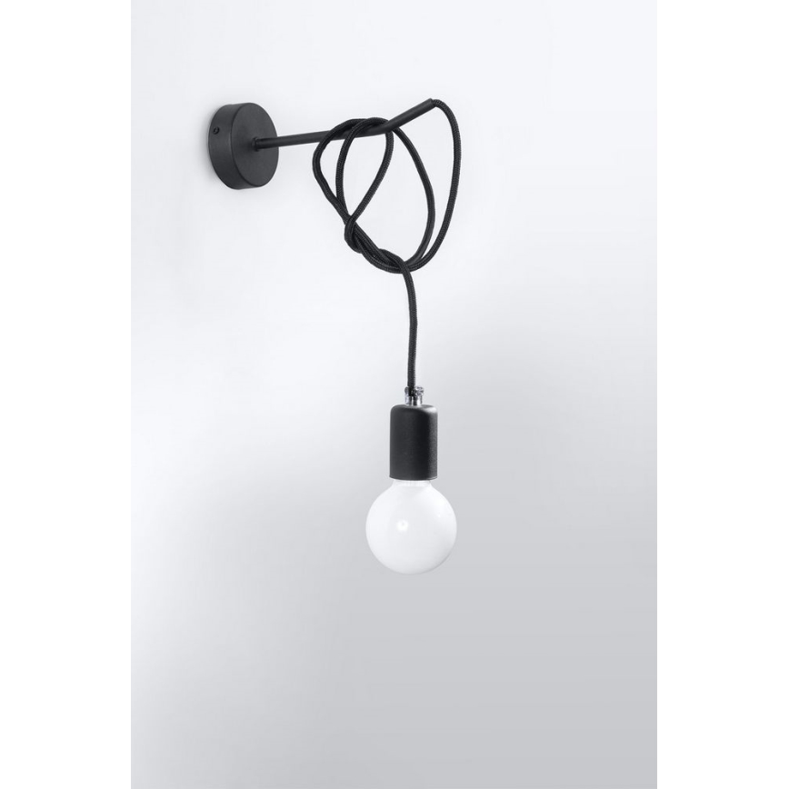 Настінний світильник EDISON 1xE27/60W/230V чорний