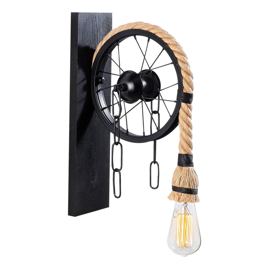 Настінний світильник EREBOS 1xE27/40W/230V чорний/коричневий