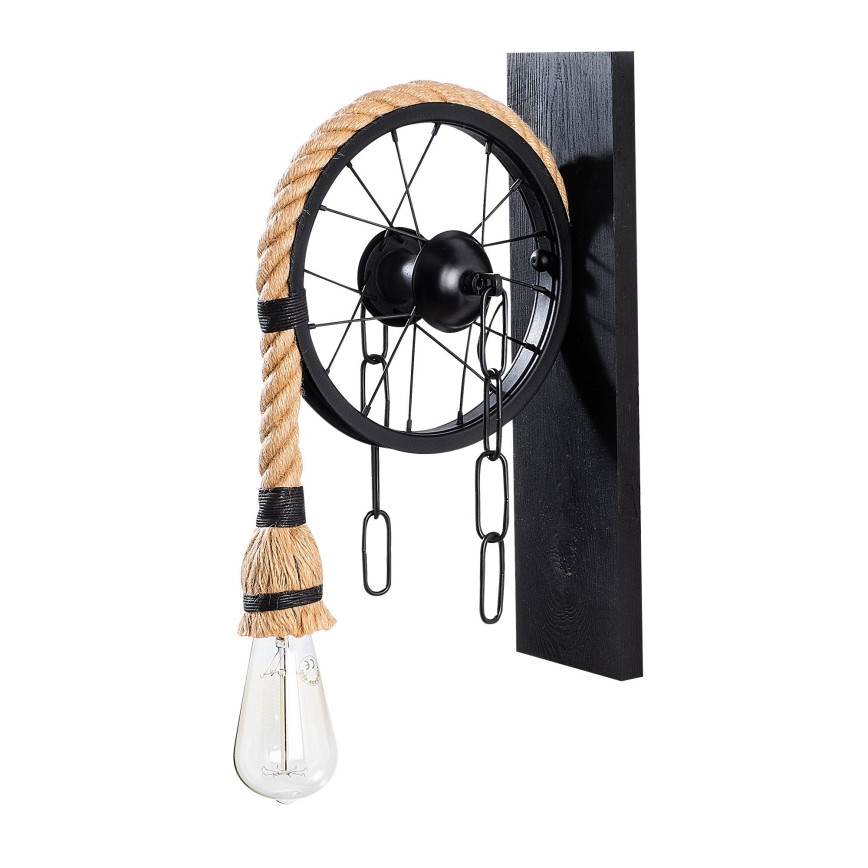 Настінний світильник EREBOS 1xE27/40W/230V чорний/коричневий