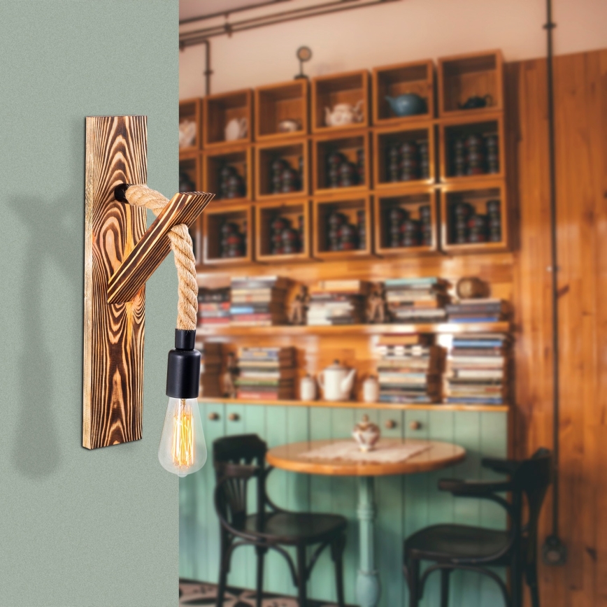 Настінний світильник EREBOS 1xE27/40W/230V коричневий