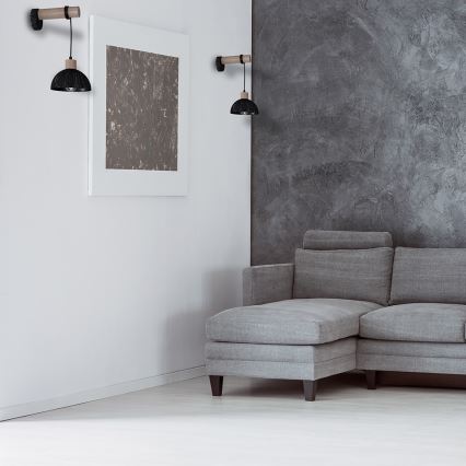 Настінний світильник ERIK 1xE27/60W/230V коричневий/чорний