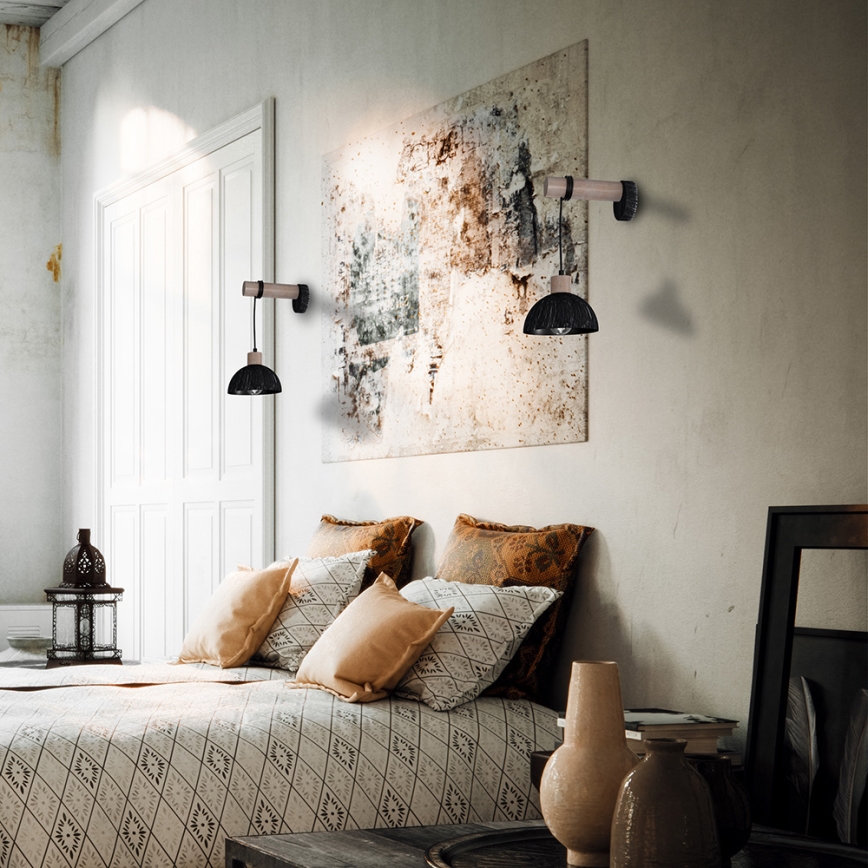 Настінний світильник ERIK 1xE27/60W/230V коричневий/чорний