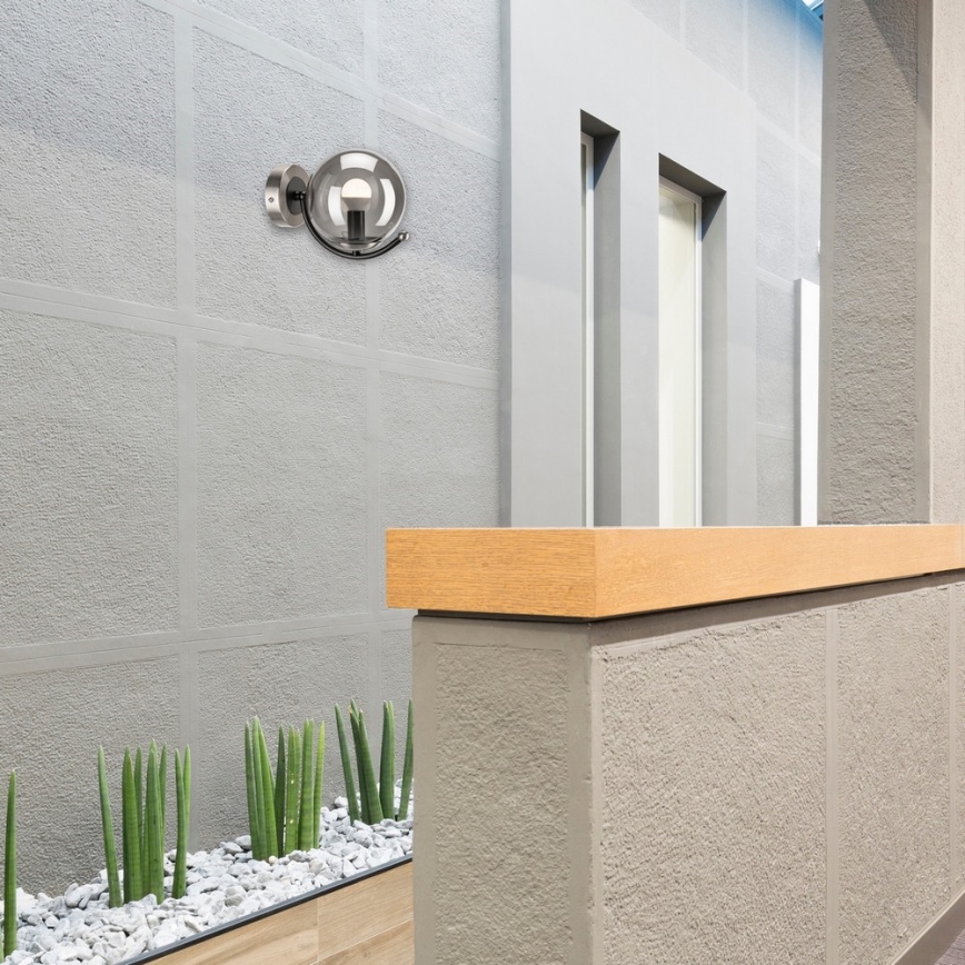 Настінний світильник GEORGIA 1xE14/5W/230V матовий хром/димчастий