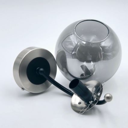 Настінний світильник GEORGIA 1xE14/5W/230V матовий хром/димчастий