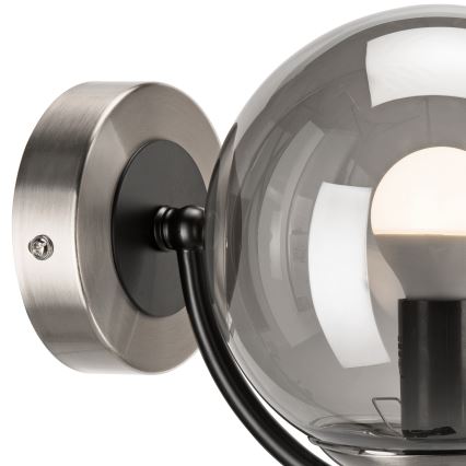 Настінний світильник GEORGIA 1xE14/5W/230V матовий хром/димчастий