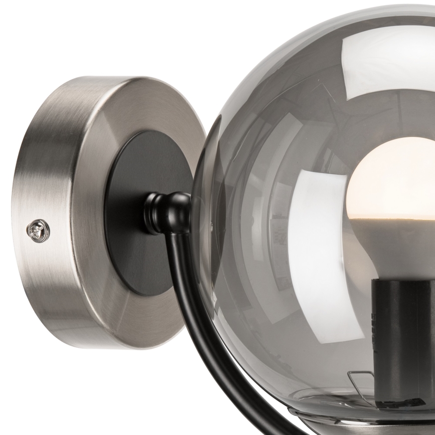 Настінний світильник GEORGIA 1xE14/5W/230V матовий хром/димчастий