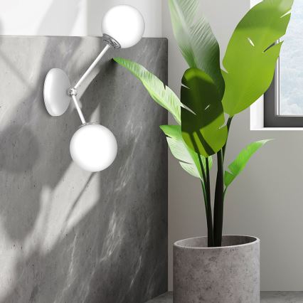 Настінний світильник JOY 2xE14/40W/230V білий/блискучий хром