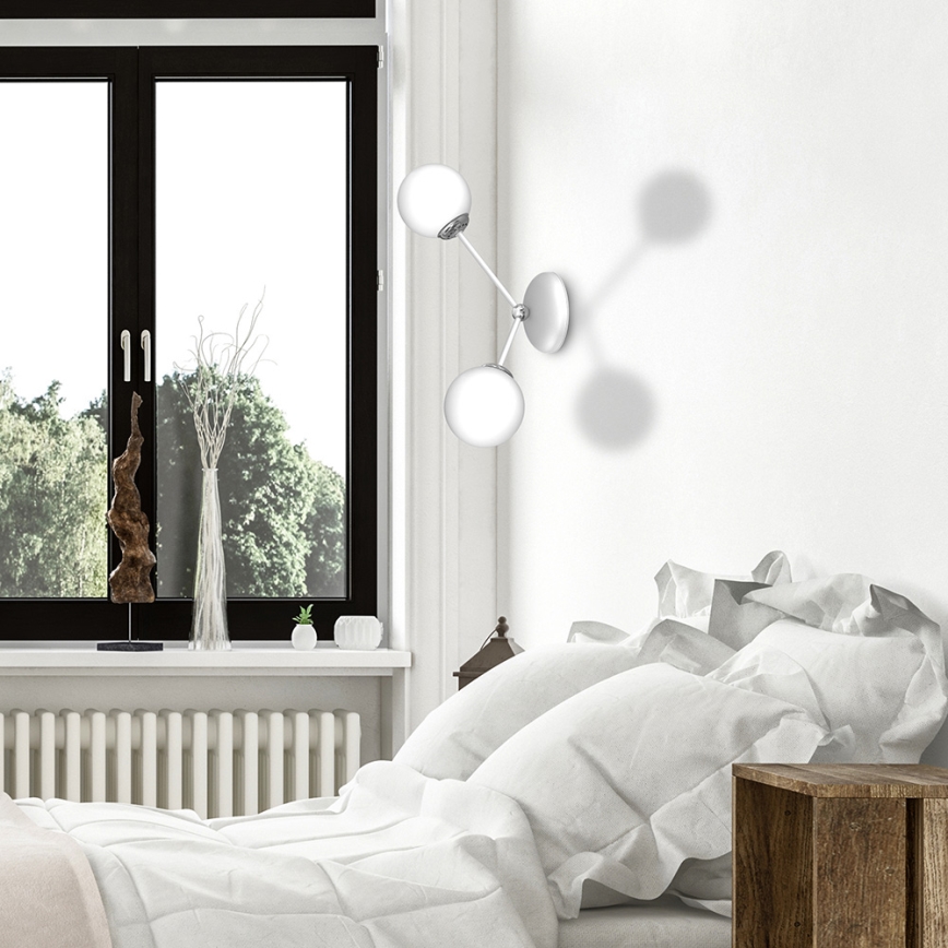 Настінний світильник JOY 2xE14/40W/230V білий/блискучий хром