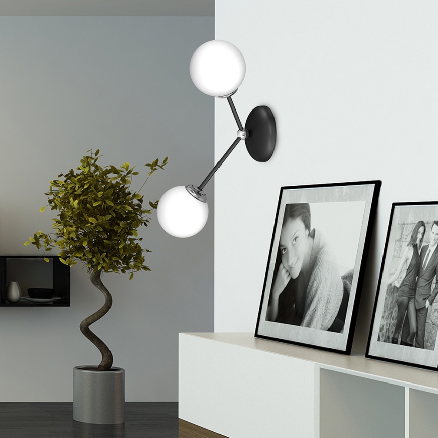 Настінний світильник JOY 2xE14/40W/230V чорний/блискучий хром