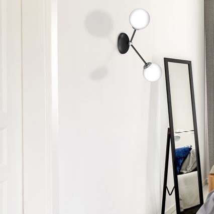 Настінний світильник JOY 2xE14/40W/230V чорний/блискучий хром