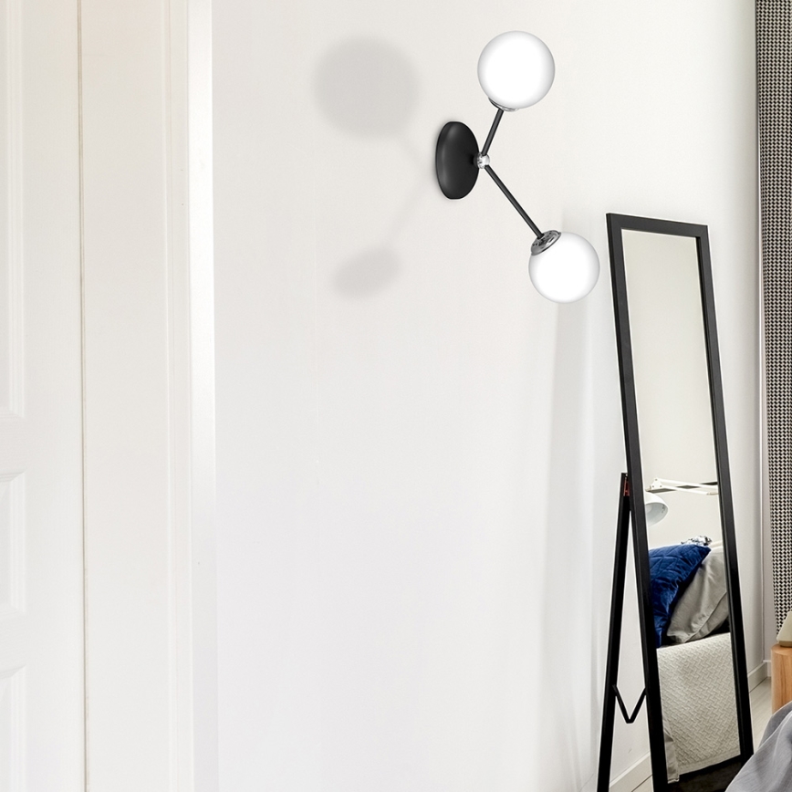 Настінний світильник JOY 2xE14/40W/230V чорний/блискучий хром