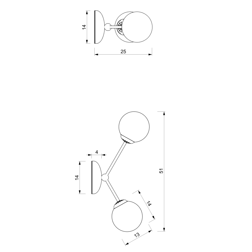 Настінний світильник JOY 2xE14/40W/230V чорний/блискучий хром