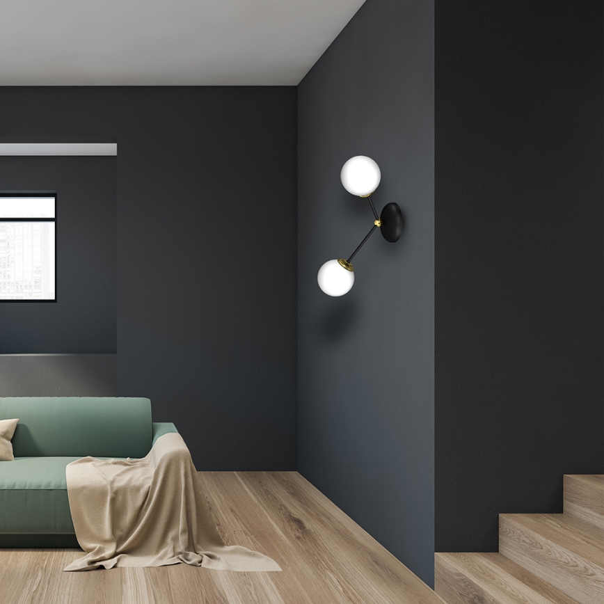 Настінний світильник JOY 2xE14/40W/230V чорний/золотий