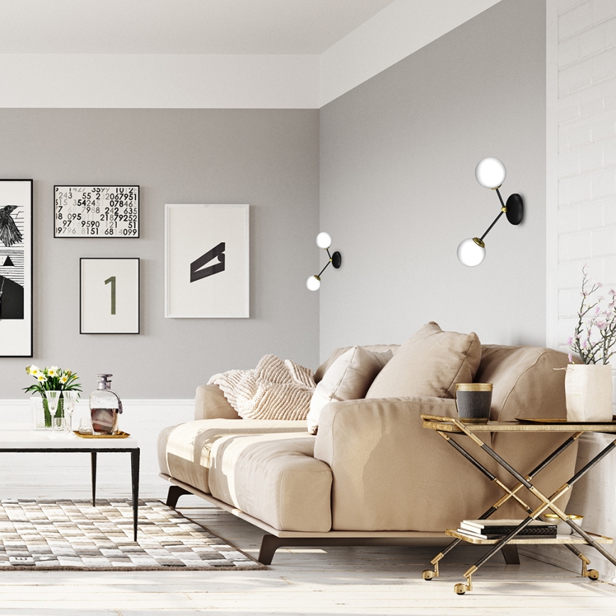 Настінний світильник JOY 2xE14/40W/230V чорний/золотий