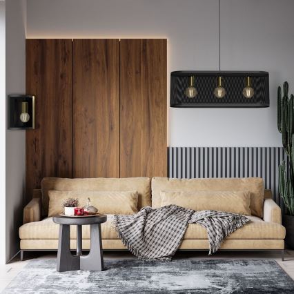 Настінний світильник KAGA 1xE27/60W/230V чорний/золотий