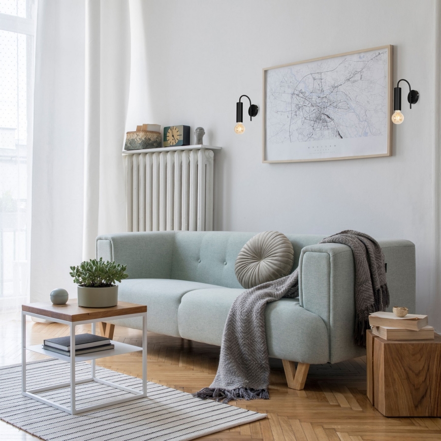 Настінний світильник LOPPE 1xE27/60W/230V чорний