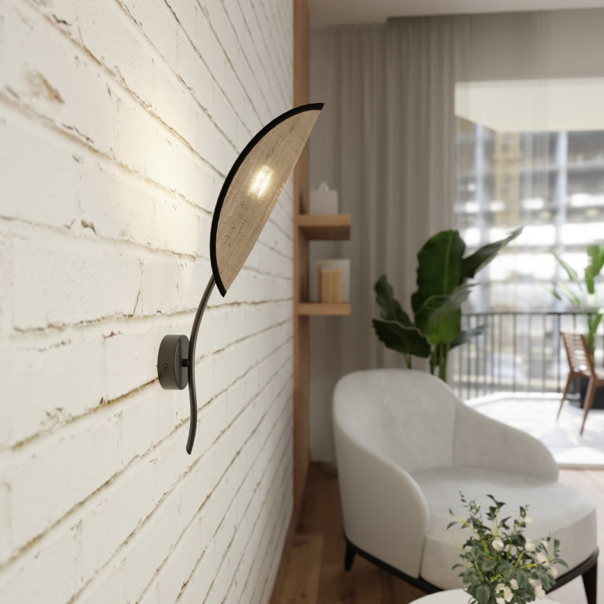 Настінний світильник LOTUS 1xE14/10W/230V чорний/бежевий