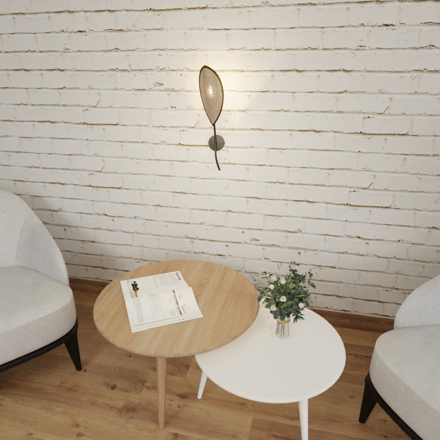 Настінний світильник LOTUS 1xE14/10W/230V чорний/бежевий