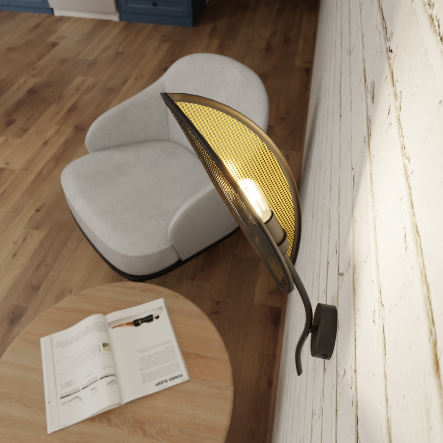 Настінний світильник LOTUS 1xE14/10W/230V чорний/золотий