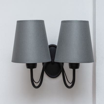 Настінний світильник MALBO 2xE27/15W/230V сірий/чорний