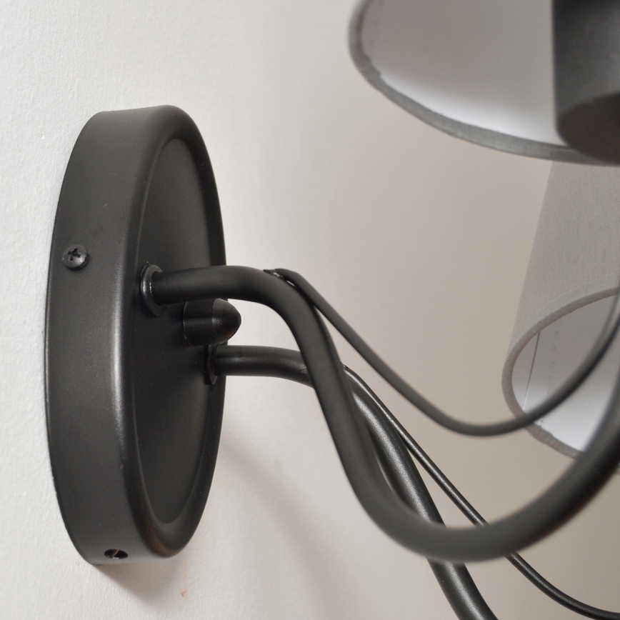 Настінний світильник MALBO 2xE27/15W/230V сірий/чорний