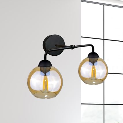 Настінний світильник MELLE BLACK 2xE27/60W/230V