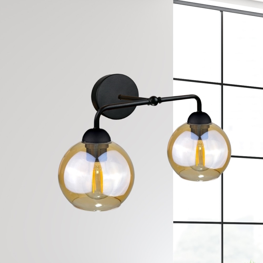 Настінний світильник MELLE BLACK 2xE27/60W/230V