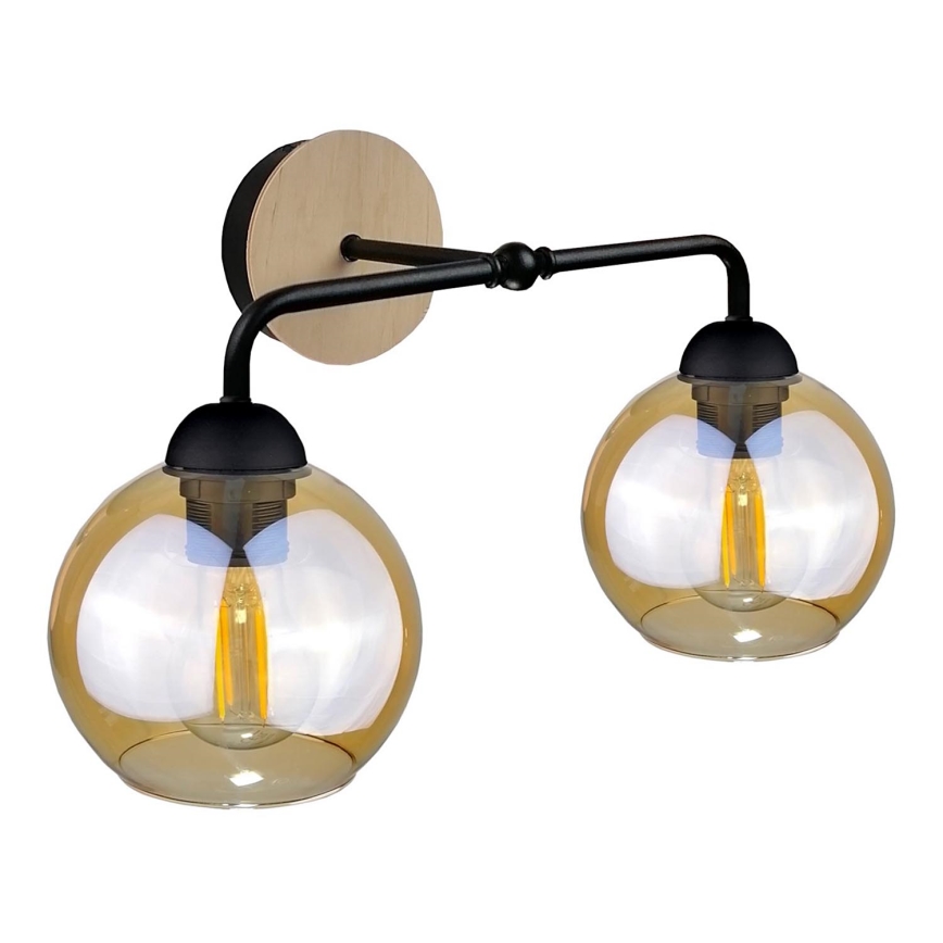 Настінний світильник MELLE WOOD 2xE27/60W/230V