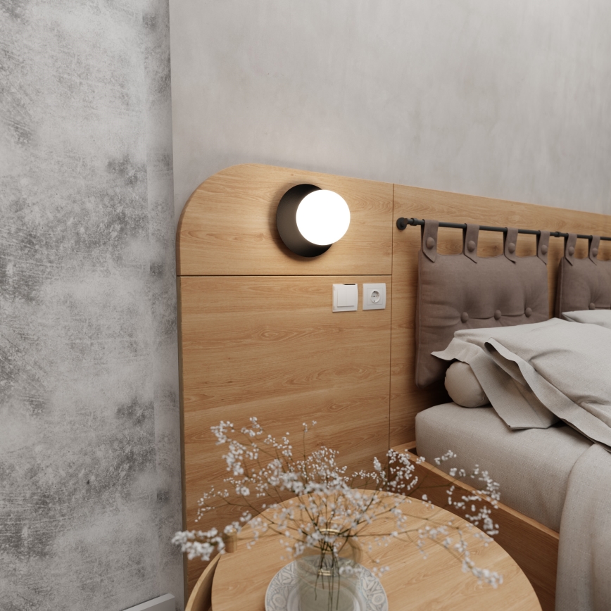 Настінний світильник MINERVA 1xE14/10W/230V чорний