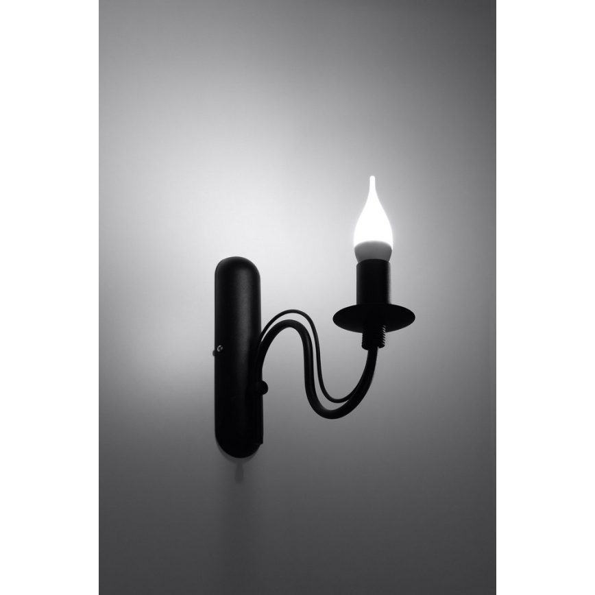 Настінний світильник MINERWA 1xE14/40W/230V чорний