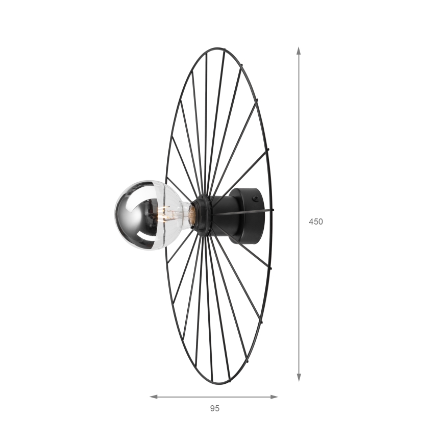 Настінний світильник MONTANA 1xE27/15W/230V діаметр 45 см чорний