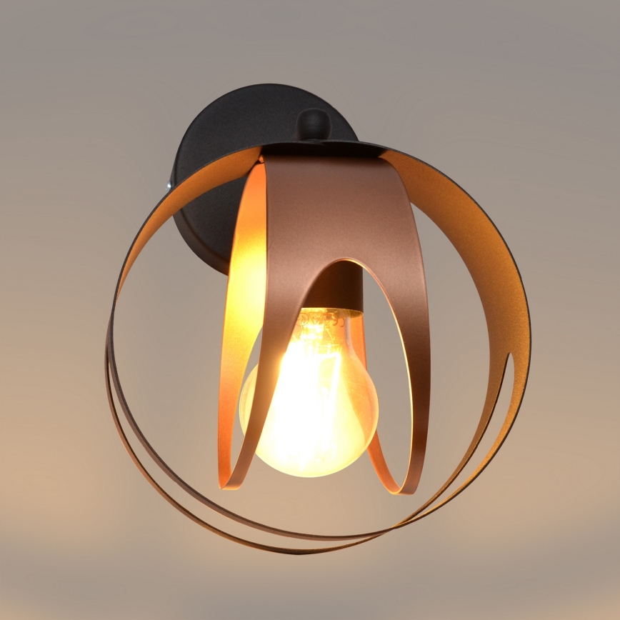 Настінний світильник MOONLIGHT 1xE27/15W/230V чорний/мідний