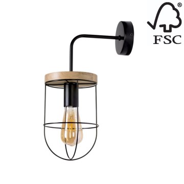 Настінний світильник NETUNO 1xE27/25W/230V дуб – сертифіковано FSC