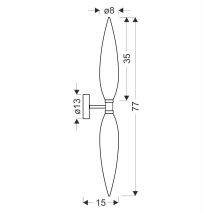 Настінний світильник NORDIC 2xG9/5W/230V чорний/прозорий
