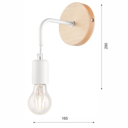 Настінний світильник ORAZIO 1xE27/60W/230V бук - FSC сертифіковано