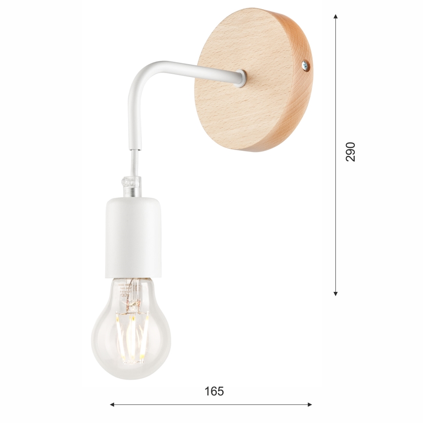 Настінний світильник ORAZIO 1xE27/60W/230V бук - FSC сертифіковано