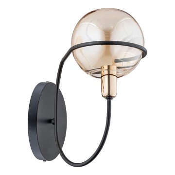 Настінний світильник PETRA 1xE14/10W/230V чорний/золотий