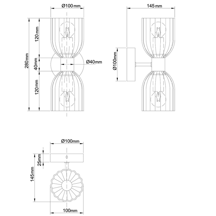 Настінний світильник PIEGA 2xE14/10W/230V латунь/білий