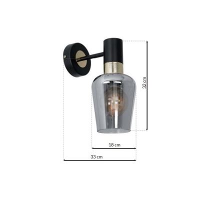 Настінний світильник ROMA BLACK 1xE27/60W/230V