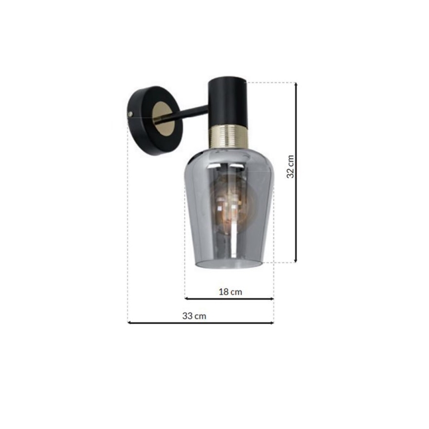 Настінний світильник ROMA BLACK 1xE27/60W/230V