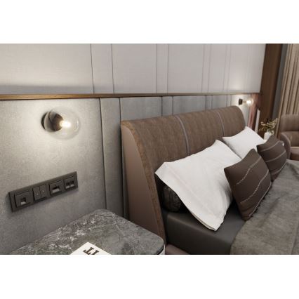 Настінний світильник ROSSI 1xE14/10W/230V чорний/прозорий