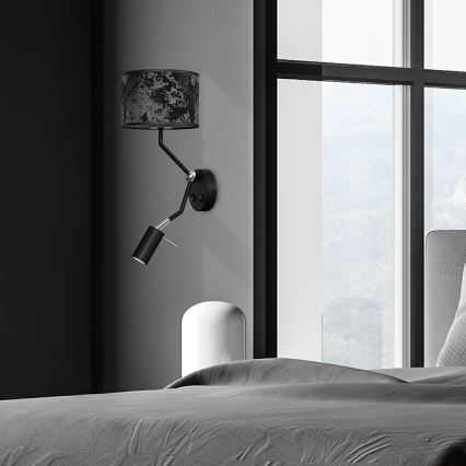 Настінний світильник SATINO 1xE27/40W/230V + 1xGU10/MR11/7W чорний/сірий