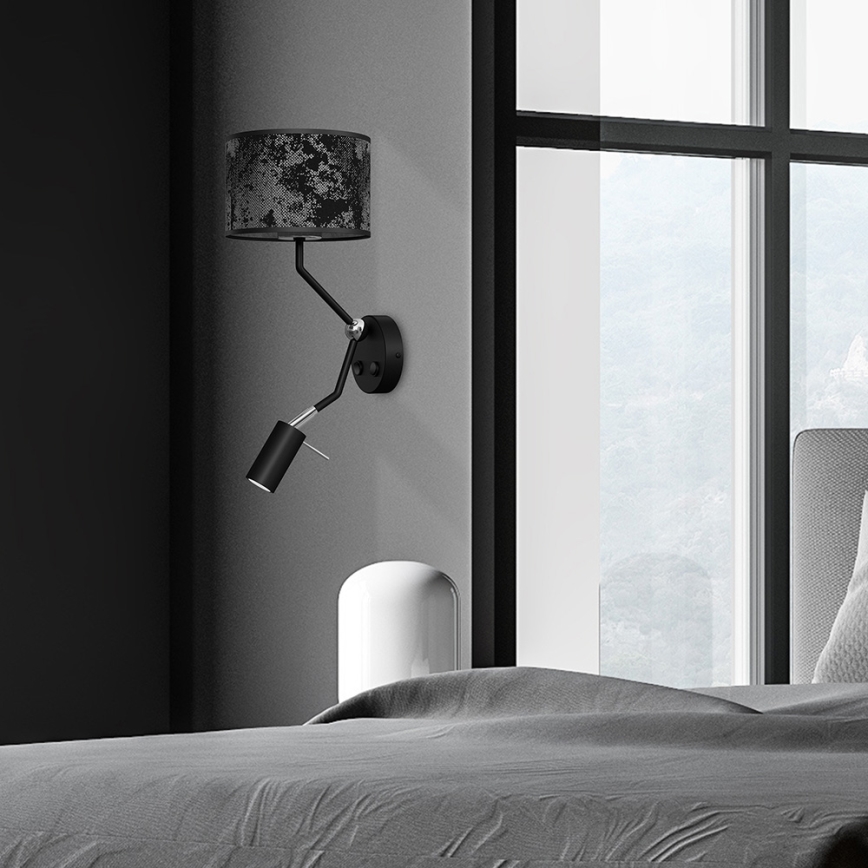 Настінний світильник SATINO 1xE27/40W/230V + 1xGU10/MR11/7W чорний/сірий