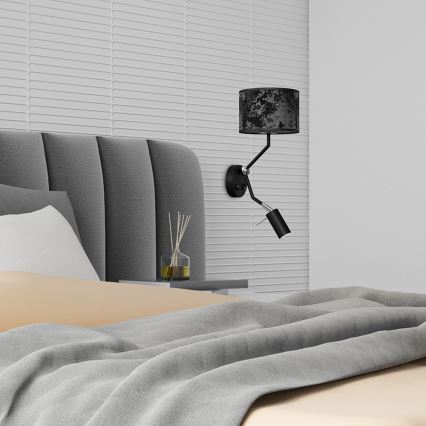 Настінний світильник SATINO 1xE27/40W/230V + 1xGU10/MR11/7W чорний/сірий