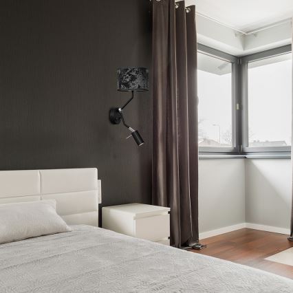 Настінний світильник SATINO 1xE27/40W/230V + 1xGU10/MR11/7W чорний/сірий