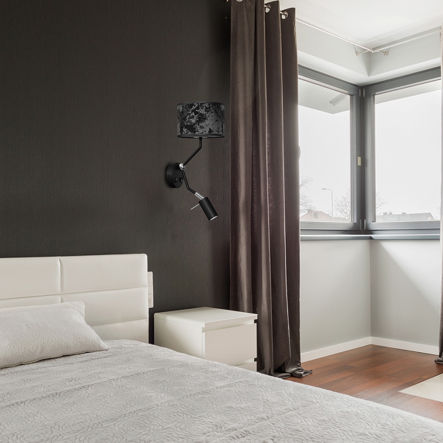 Настінний світильник SATINO 1xE27/40W/230V + 1xGU10/MR11/7W чорний/сірий