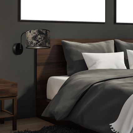 Настінний світильник SATINO 1xE27/60W/230V чорний/золотий